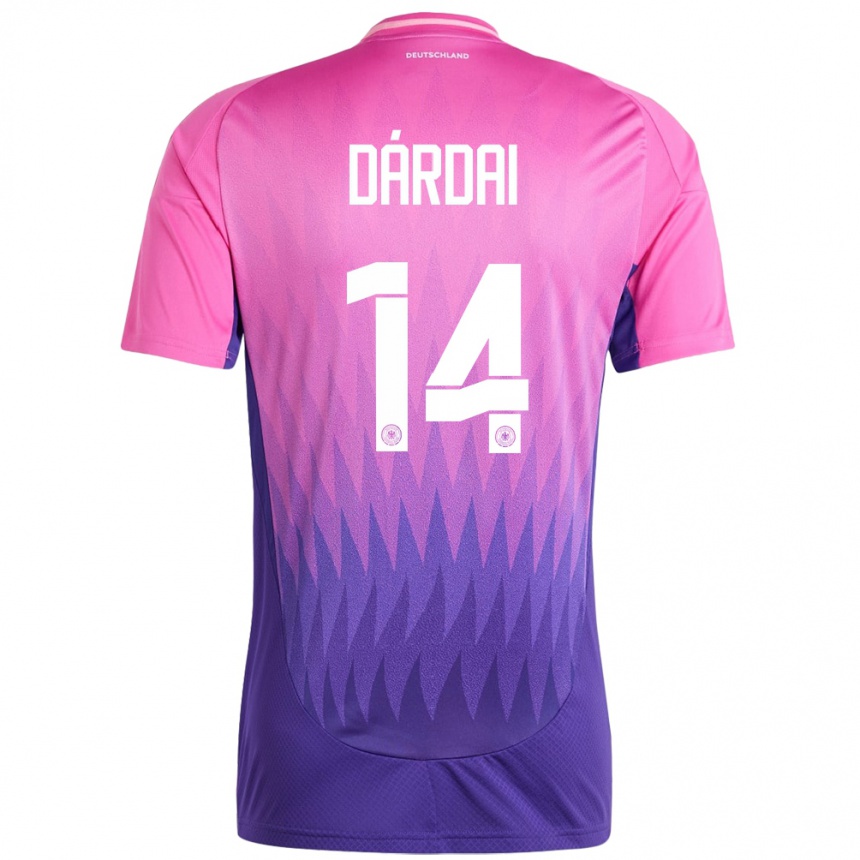 Herren Fußball Deutschland Marton Dardai #14 Pink Lila Auswärtstrikot Trikot 24-26 T-Shirt Luxemburg