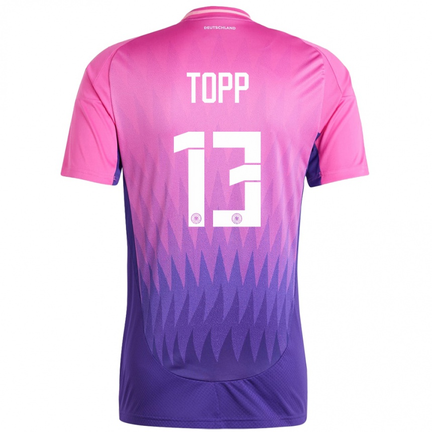 Herren Fußball Deutschland Keke Topp #13 Pink Lila Auswärtstrikot Trikot 24-26 T-Shirt Luxemburg