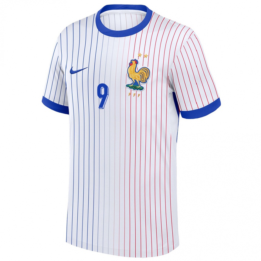 Herren Fußball Frankreich Olivier Giroud #9 Weiß Auswärtstrikot Trikot 24-26 T-Shirt Luxemburg
