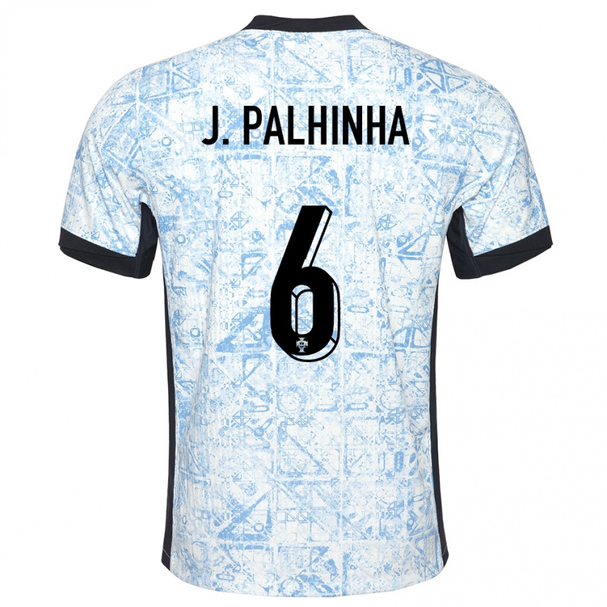 Herren Fußball Portugal Joao Palhinha #6 Cremeblau Auswärtstrikot Trikot 24-26 T-Shirt Luxemburg