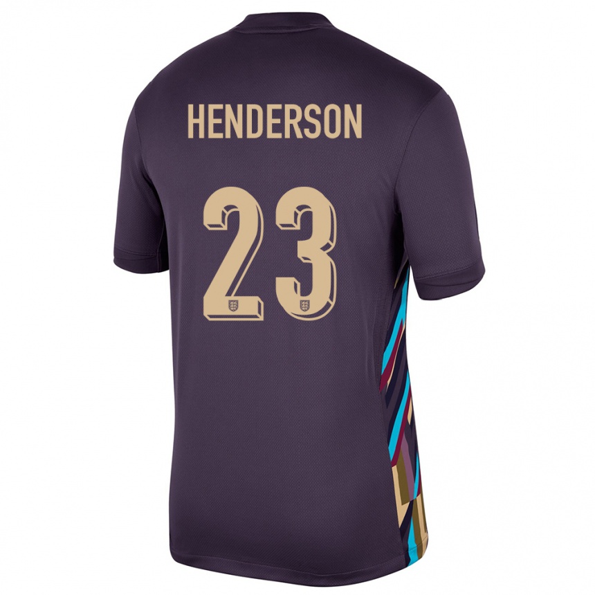 Herren Fußball England Dean Henderson #23 Dunkle Rosine Auswärtstrikot Trikot 24-26 T-Shirt Luxemburg