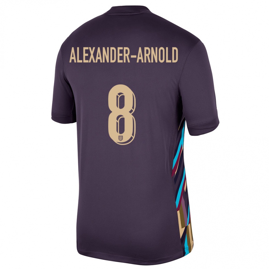Herren Fußball England Trent Alexander-Arnold #8 Dunkle Rosine Auswärtstrikot Trikot 24-26 T-Shirt Luxemburg