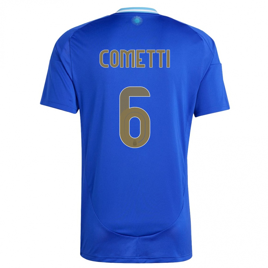 Herren Fußball Argentinien Aldana Cometti #6 Blau Auswärtstrikot Trikot 24-26 T-Shirt Luxemburg