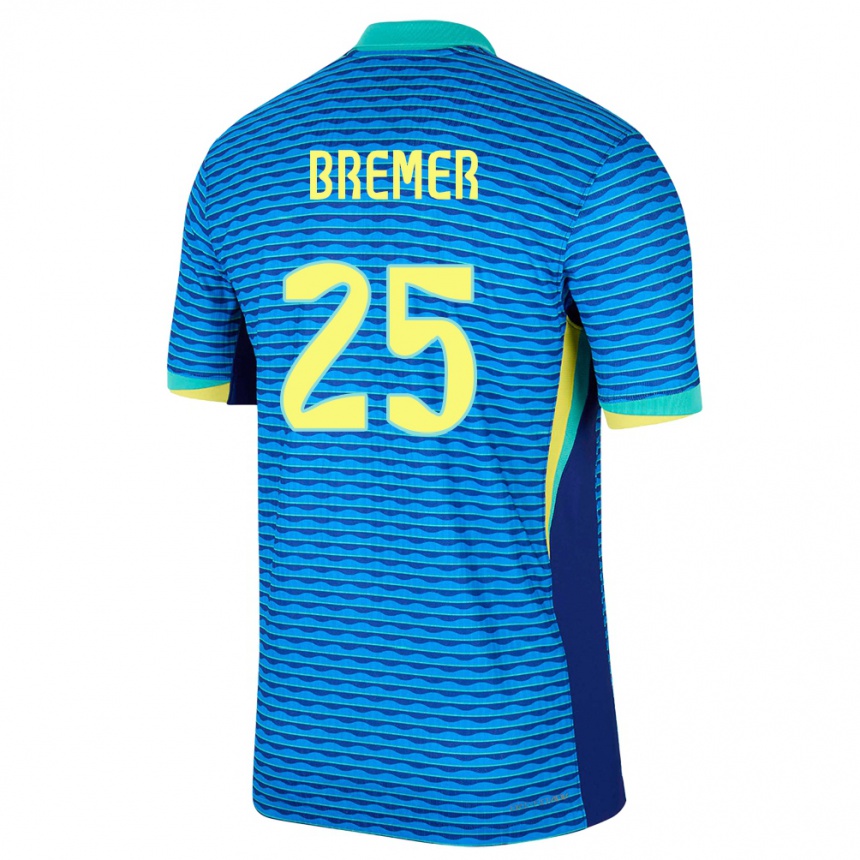 Herren Fußball Brasilien Bremer #25 Blau Auswärtstrikot Trikot 24-26 T-Shirt Luxemburg