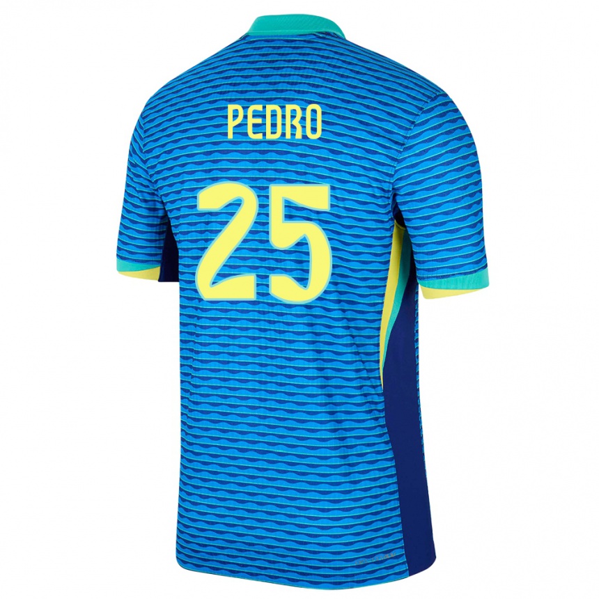 Herren Fußball Brasilien Pedro #25 Blau Auswärtstrikot Trikot 24-26 T-Shirt Luxemburg