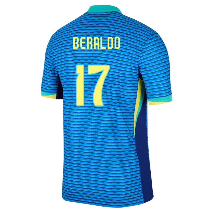 Herren Fußball Brasilien Lucas Beraldo #17 Blau Auswärtstrikot Trikot 24-26 T-Shirt Luxemburg