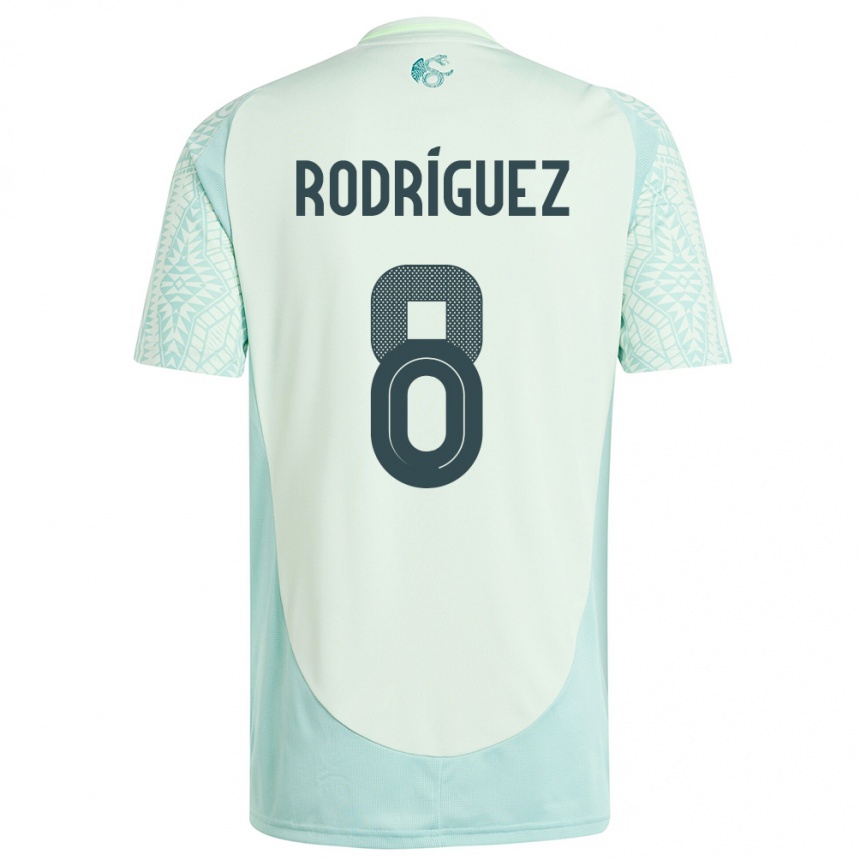 Herren Fußball Mexiko Carlos Rodriguez #8 Leinengrün Auswärtstrikot Trikot 24-26 T-Shirt Luxemburg