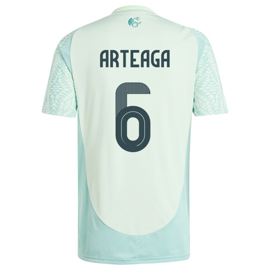 Herren Fußball Mexiko Gerardo Arteaga #6 Leinengrün Auswärtstrikot Trikot 24-26 T-Shirt Luxemburg