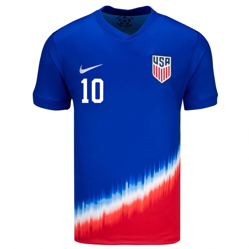 Herren Fußball Vereinigte Staaten Christian Pulisic #10 Blau Auswärtstrikot Trikot 24-26 T-Shirt Luxemburg