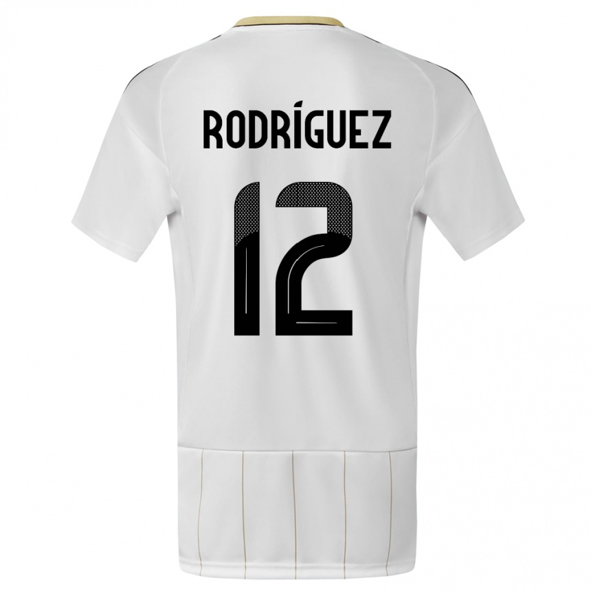 Herren Fußball Costa Rica Lixy Rodriguez #12 Weiß Auswärtstrikot Trikot 24-26 T-Shirt Luxemburg