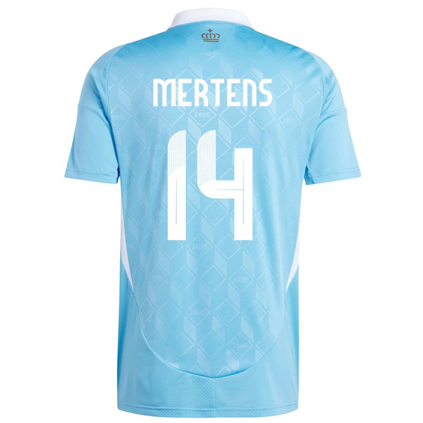 Herren Fußball Belgien Dries Mertens #14 Blau Auswärtstrikot Trikot 24-26 T-Shirt Luxemburg