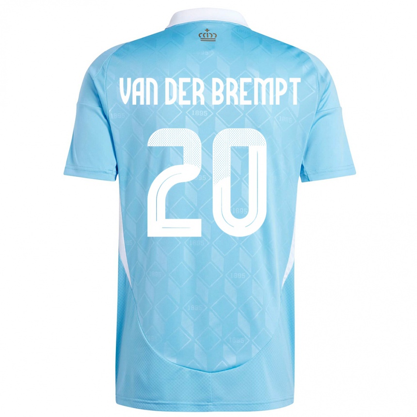 Herren Fußball Belgien Ignace Van Der Brempt #20 Blau Auswärtstrikot Trikot 24-26 T-Shirt Luxemburg