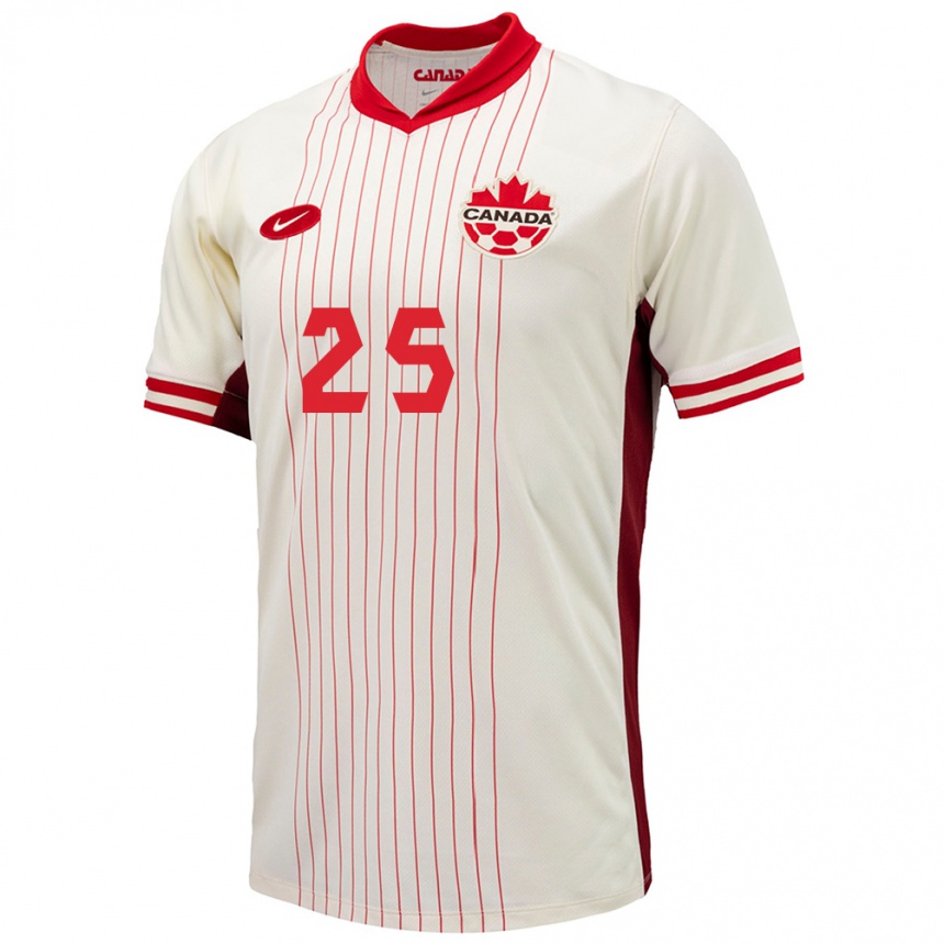 Herren Fußball Kanada Theo Corbeanu #25 Weiß Auswärtstrikot Trikot 24-26 T-Shirt Luxemburg