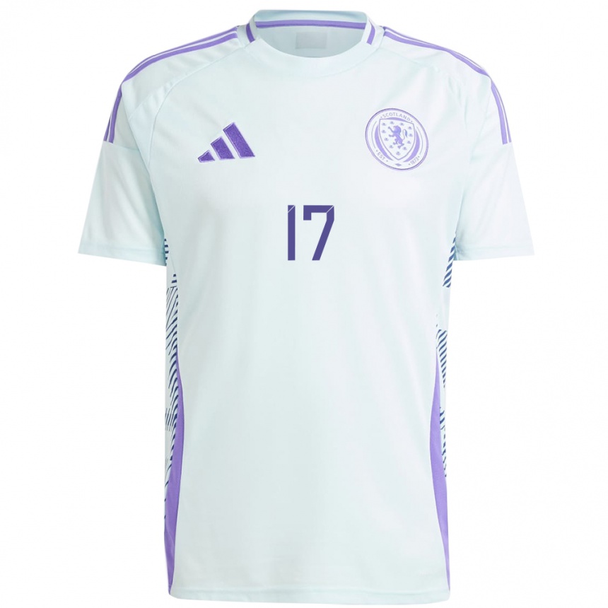 Herren Fußball Schottland Christie Harrison-Murray #17 Helles Mintblau Auswärtstrikot Trikot 24-26 T-Shirt Luxemburg