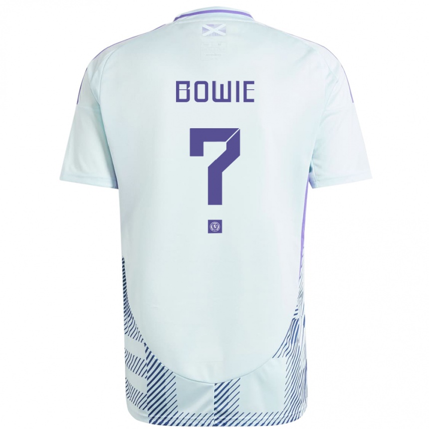 Herren Fußball Schottland Kieron Bowie #0 Helles Mintblau Auswärtstrikot Trikot 24-26 T-Shirt Luxemburg