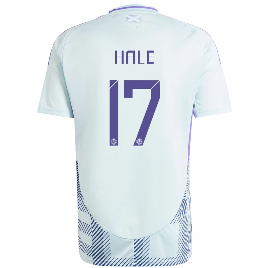 Herren Fußball Schottland Finlay Hale #17 Helles Mintblau Auswärtstrikot Trikot 24-26 T-Shirt Luxemburg