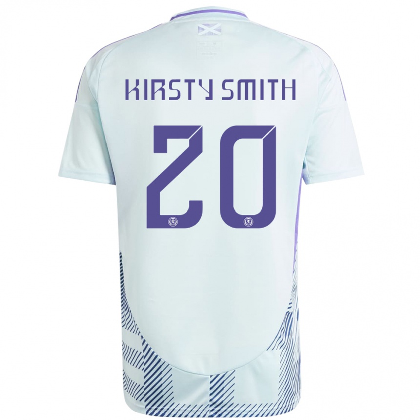 Herren Fußball Schottland Kirsty Smith #20 Helles Mintblau Auswärtstrikot Trikot 24-26 T-Shirt Luxemburg