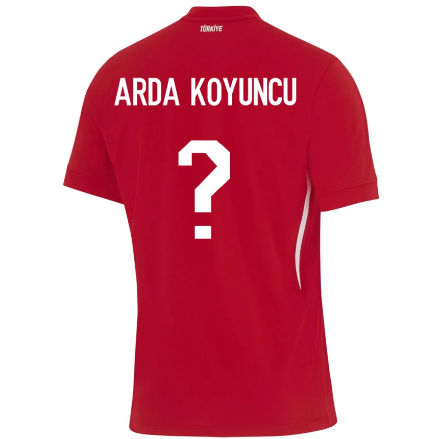 Herren Fußball Türkei Efe Arda Koyuncu #0 Rot Auswärtstrikot Trikot 24-26 T-Shirt Luxemburg