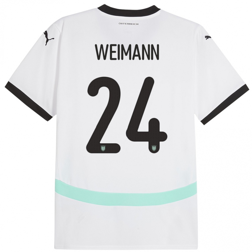 Herren Fußball Österreich Andreas Weimann #24 Weiß Auswärtstrikot Trikot 24-26 T-Shirt Luxemburg