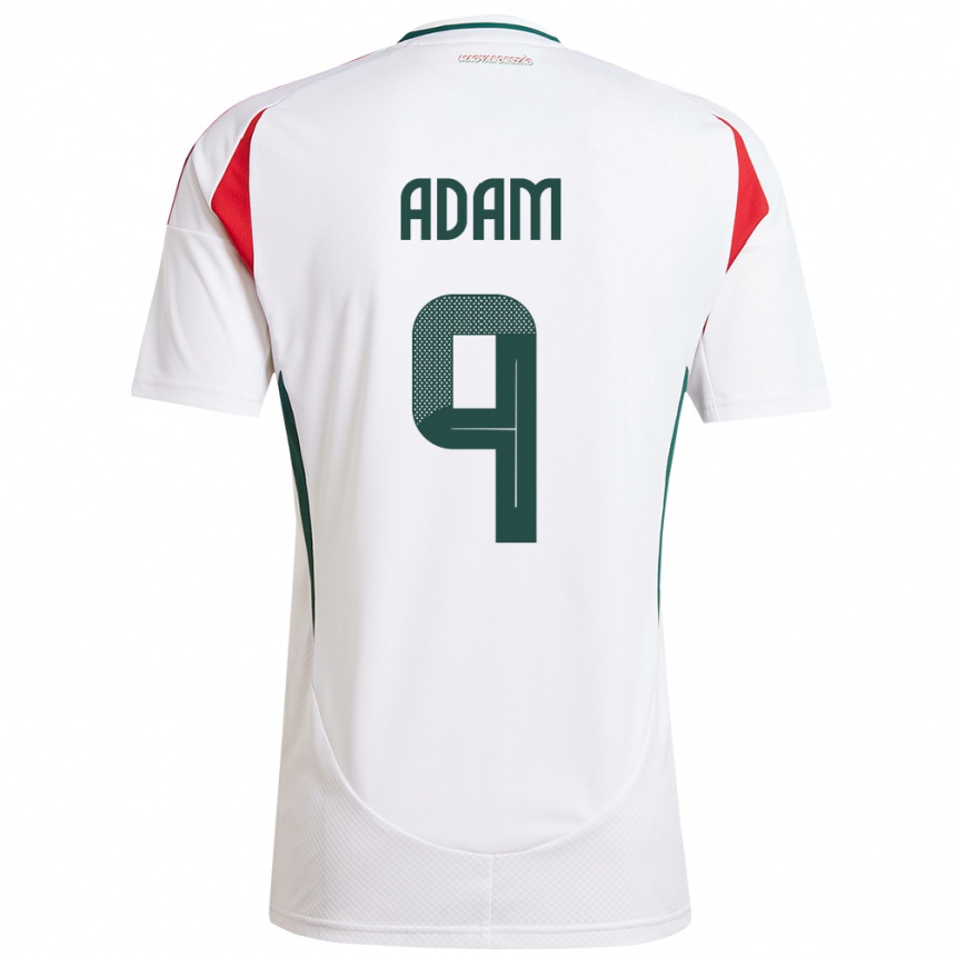 Herren Fußball Ungarn Martin Ádám #9 Weiß Auswärtstrikot Trikot 24-26 T-Shirt Luxemburg