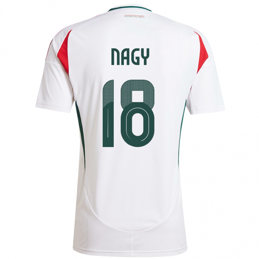 Herren Fußball Ungarn Zsolt Nagy #18 Weiß Auswärtstrikot Trikot 24-26 T-Shirt Luxemburg