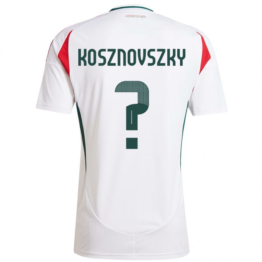 Herren Fußball Ungarn Márk Kosznovszky #0 Weiß Auswärtstrikot Trikot 24-26 T-Shirt Luxemburg