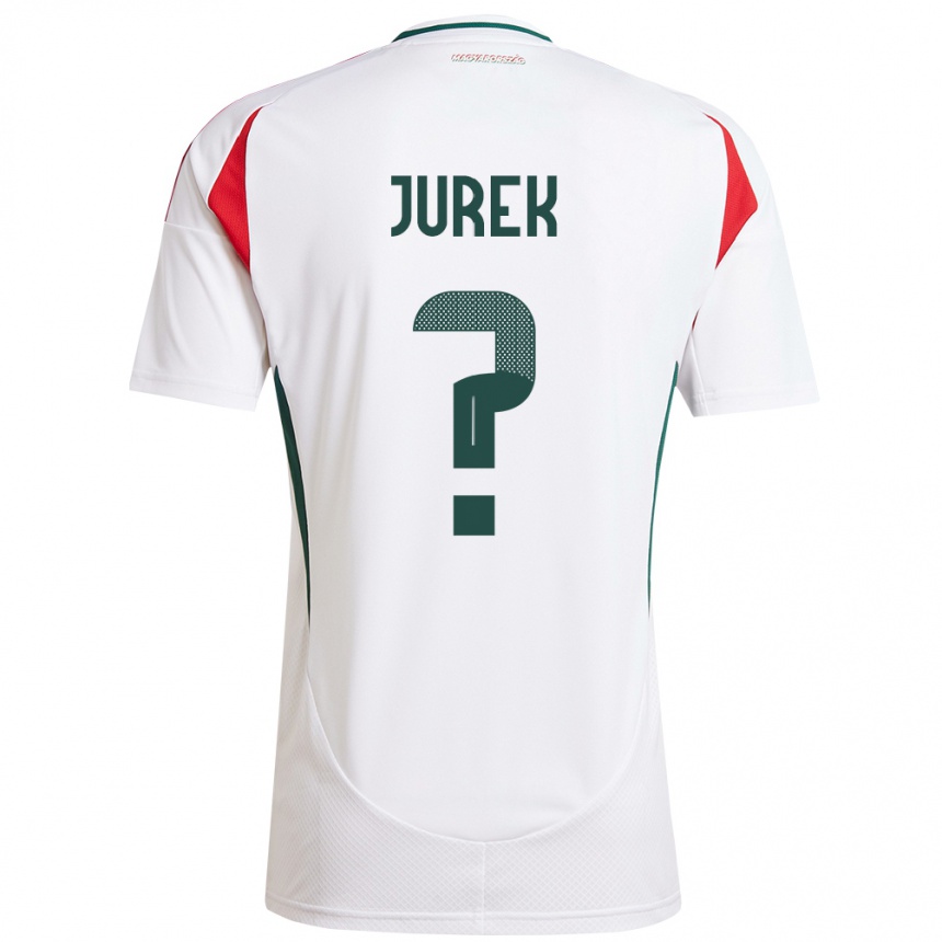 Herren Fußball Ungarn Gábor Jurek #0 Weiß Auswärtstrikot Trikot 24-26 T-Shirt Luxemburg