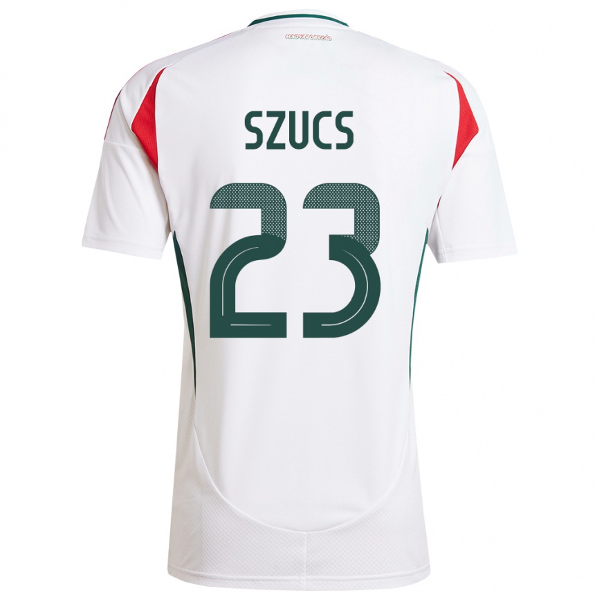 Herren Fußball Ungarn Tamás Szűcs #23 Weiß Auswärtstrikot Trikot 24-26 T-Shirt Luxemburg