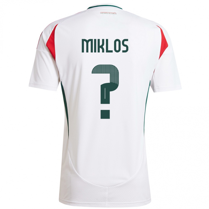 Herren Fußball Ungarn Péter Miklós #0 Weiß Auswärtstrikot Trikot 24-26 T-Shirt Luxemburg