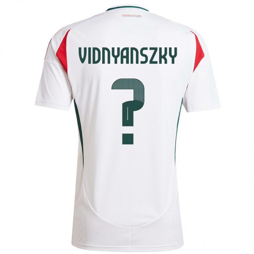 Herren Fußball Ungarn Mátyás Vidnyánszky #0 Weiß Auswärtstrikot Trikot 24-26 T-Shirt Luxemburg