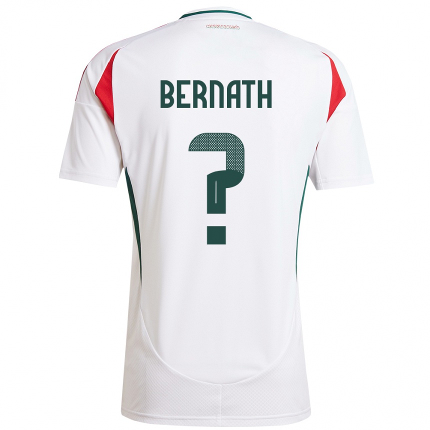 Herren Fußball Ungarn Bence Bernáth #0 Weiß Auswärtstrikot Trikot 24-26 T-Shirt Luxemburg