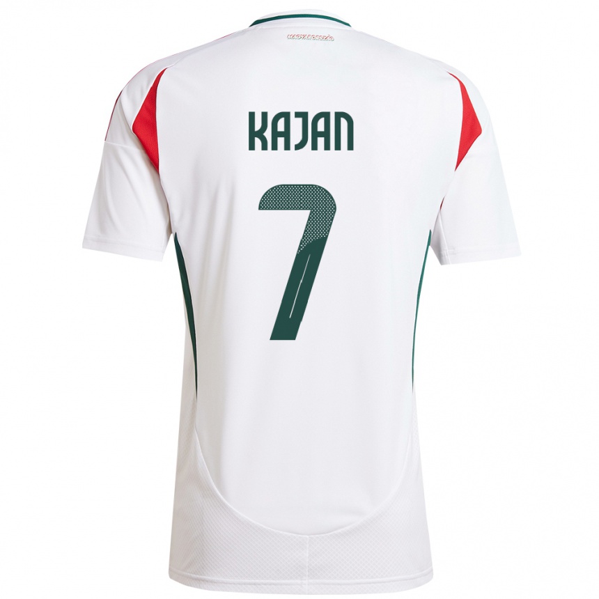 Herren Fußball Ungarn Zsanett Kaján #7 Weiß Auswärtstrikot Trikot 24-26 T-Shirt Luxemburg