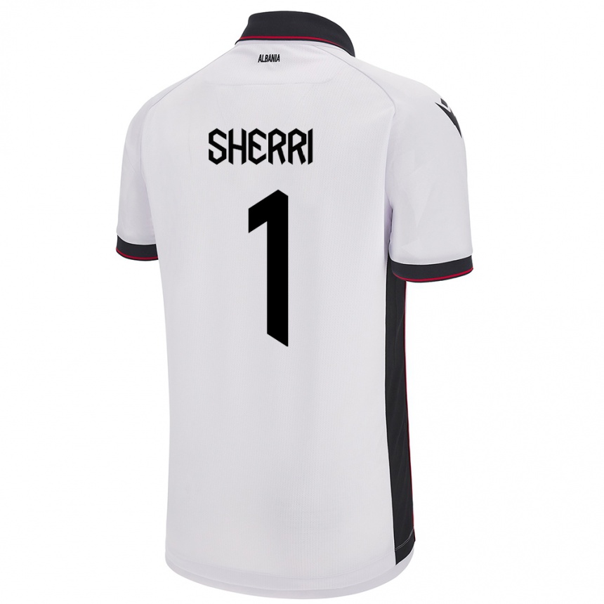 Herren Fußball Albanien Alen Sherri #1 Weiß Auswärtstrikot Trikot 24-26 T-Shirt Luxemburg