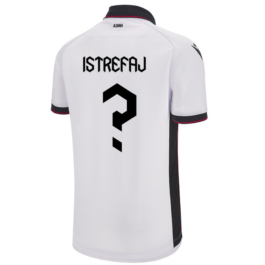 Herren Fußball Albanien Djellza Istrefaj #0 Weiß Auswärtstrikot Trikot 24-26 T-Shirt Luxemburg