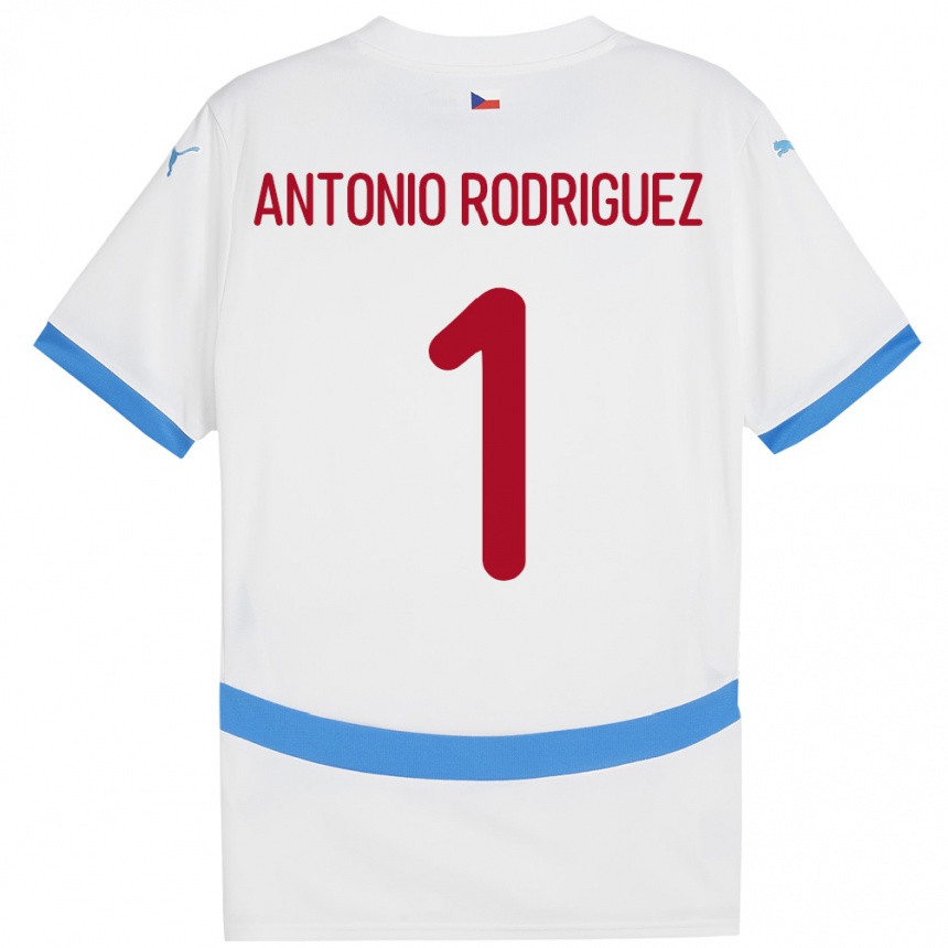 Herren Fußball Tschechien Pedro Antonio Rodriguez #1 Weiß Auswärtstrikot Trikot 24-26 T-Shirt Luxemburg