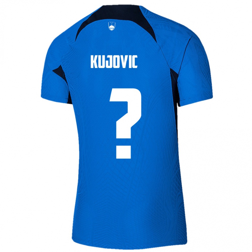 Herren Fußball Slowenien Tian Kujovic #0 Blau Auswärtstrikot Trikot 24-26 T-Shirt Luxemburg