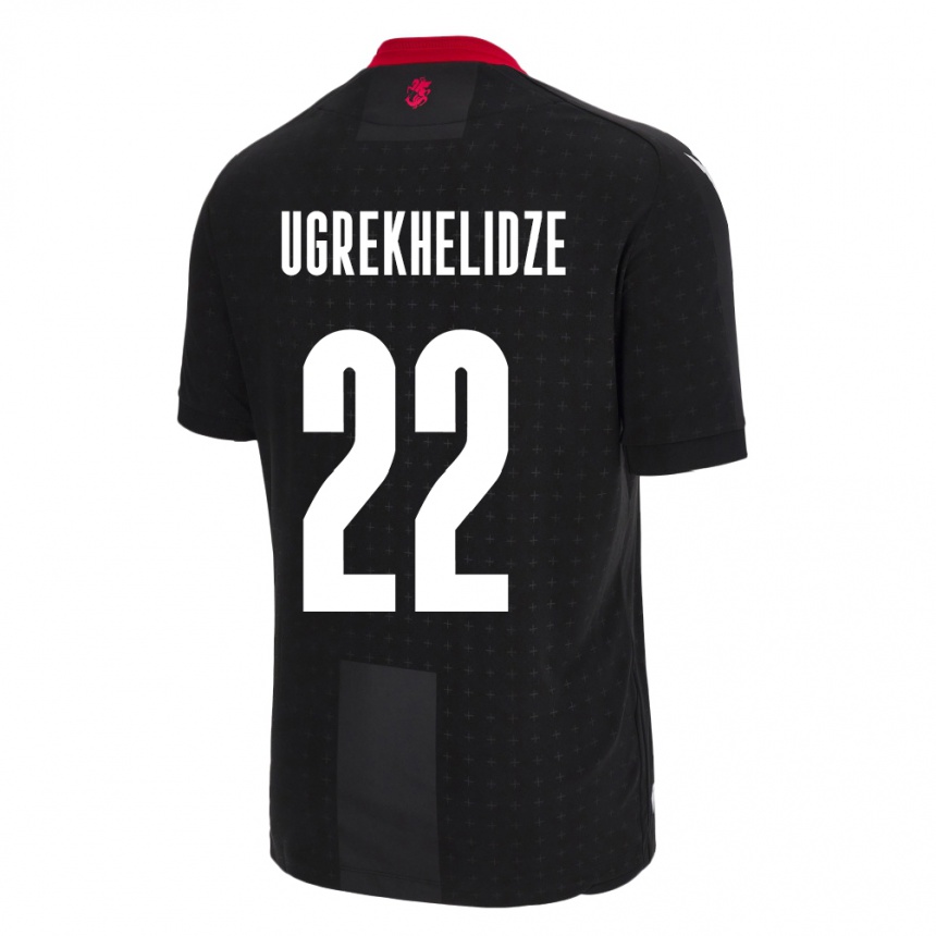Herren Fußball Georgien Nikoloz Ugrekhelidze #22 Schwarz Auswärtstrikot Trikot 24-26 T-Shirt Luxemburg