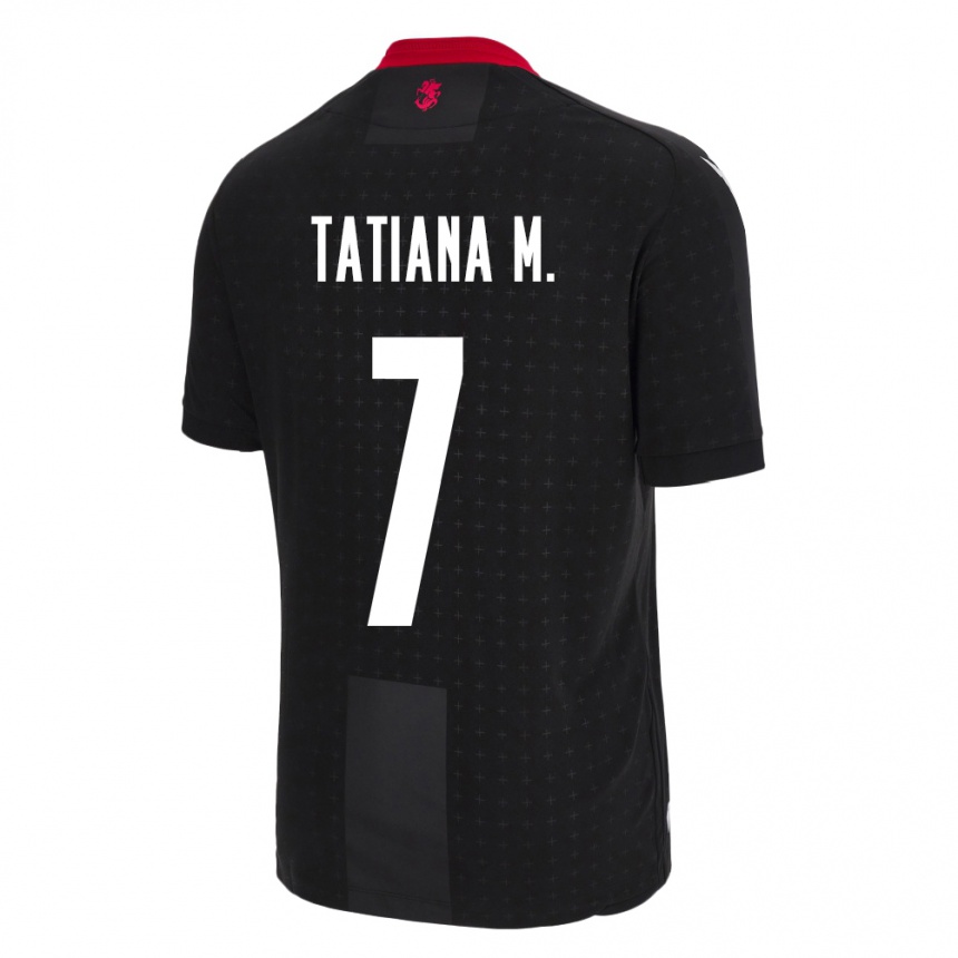 Herren Fußball Georgien Tatiana Matveeva #7 Schwarz Auswärtstrikot Trikot 24-26 T-Shirt Luxemburg