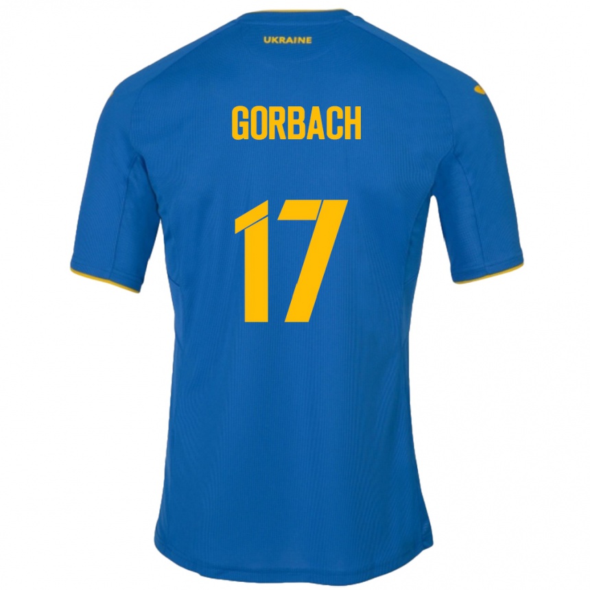 Herren Fußball Ukraine Igor Gorbach #17 Blau Auswärtstrikot Trikot 24-26 T-Shirt Luxemburg