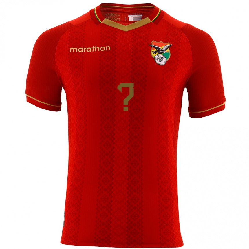 Herren Fußball Bolivien Sebastián Álvarez #0 Rot Auswärtstrikot Trikot 24-26 T-Shirt Luxemburg