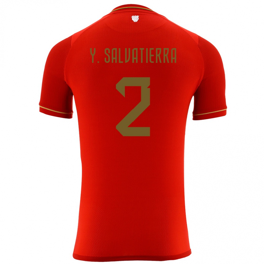 Herren Fußball Bolivien Yuditaz Jimena Salvatierra #2 Rot Auswärtstrikot Trikot 24-26 T-Shirt Luxemburg