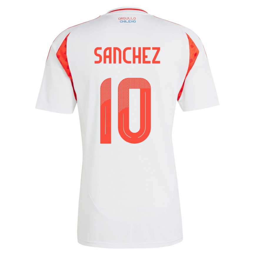 Herren Fußball Chile Alexis Sánchez #10 Weiß Auswärtstrikot Trikot 24-26 T-Shirt Luxemburg