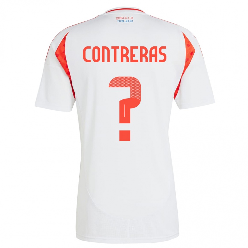Herren Fußball Chile Mathías Contreras #0 Weiß Auswärtstrikot Trikot 24-26 T-Shirt Luxemburg