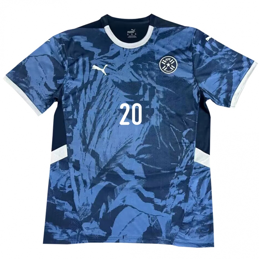 Herren Fußball Paraguay Marcelo Fernández #20 Blau Auswärtstrikot Trikot 24-26 T-Shirt Luxemburg