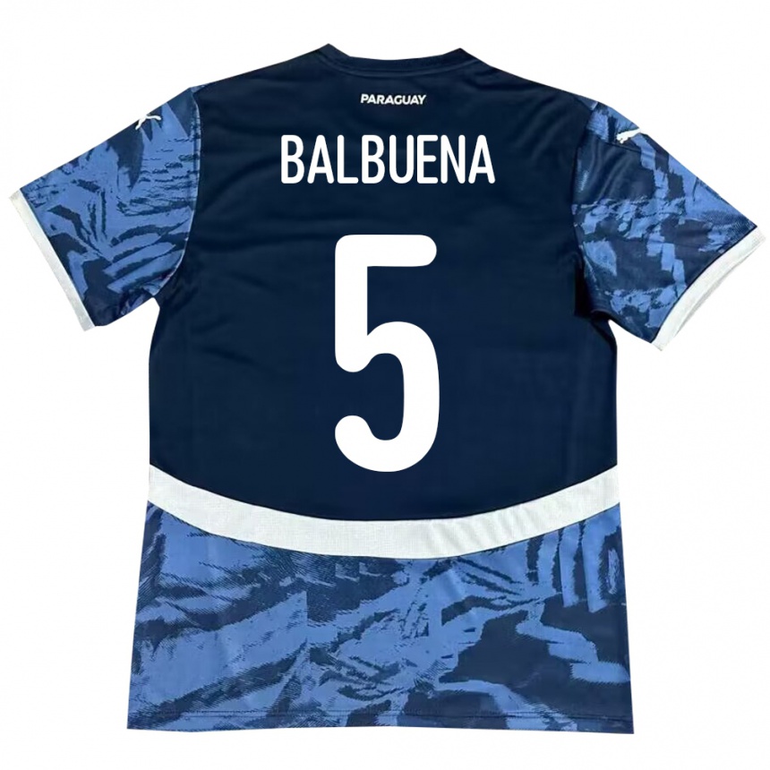 Herren Fußball Paraguay Fabián Balbuena #5 Blau Auswärtstrikot Trikot 24-26 T-Shirt Luxemburg