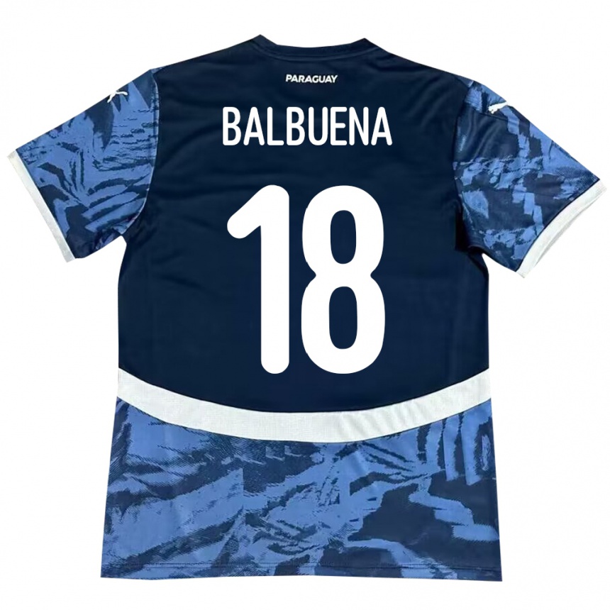 Herren Fußball Paraguay Axel Balbuena #18 Blau Auswärtstrikot Trikot 24-26 T-Shirt Luxemburg