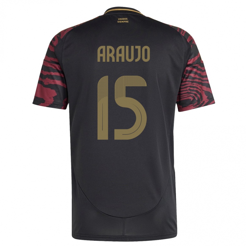 Herren Fußball Peru Miguel Araujo #15 Schwarz Auswärtstrikot Trikot 24-26 T-Shirt Luxemburg