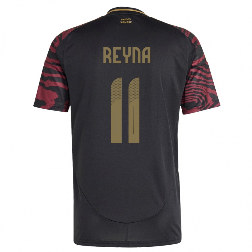 Herren Fußball Peru Bryan Reyna #11 Schwarz Auswärtstrikot Trikot 24-26 T-Shirt Luxemburg