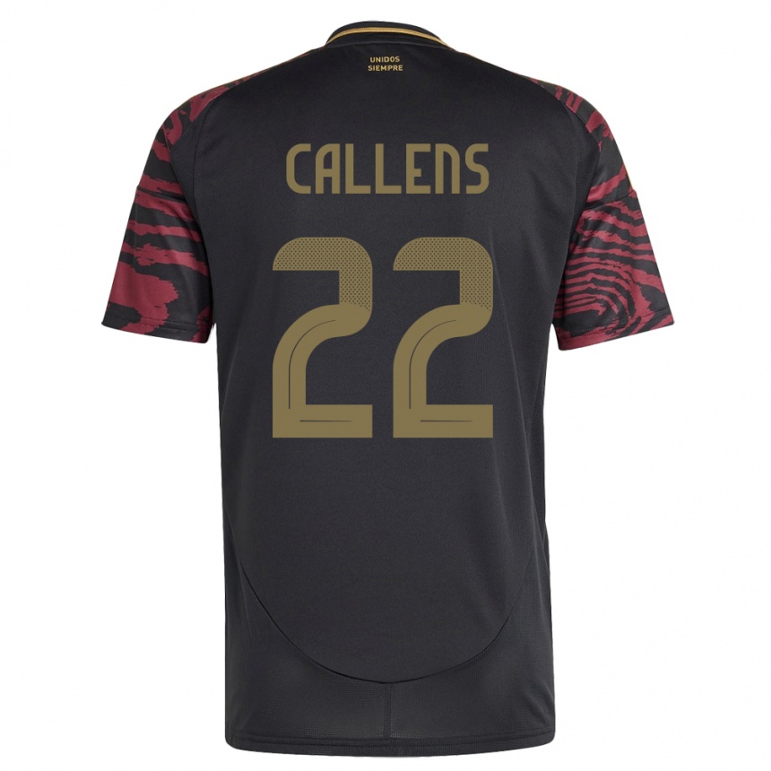 Herren Fußball Peru Alexander Callens #22 Schwarz Auswärtstrikot Trikot 24-26 T-Shirt Luxemburg