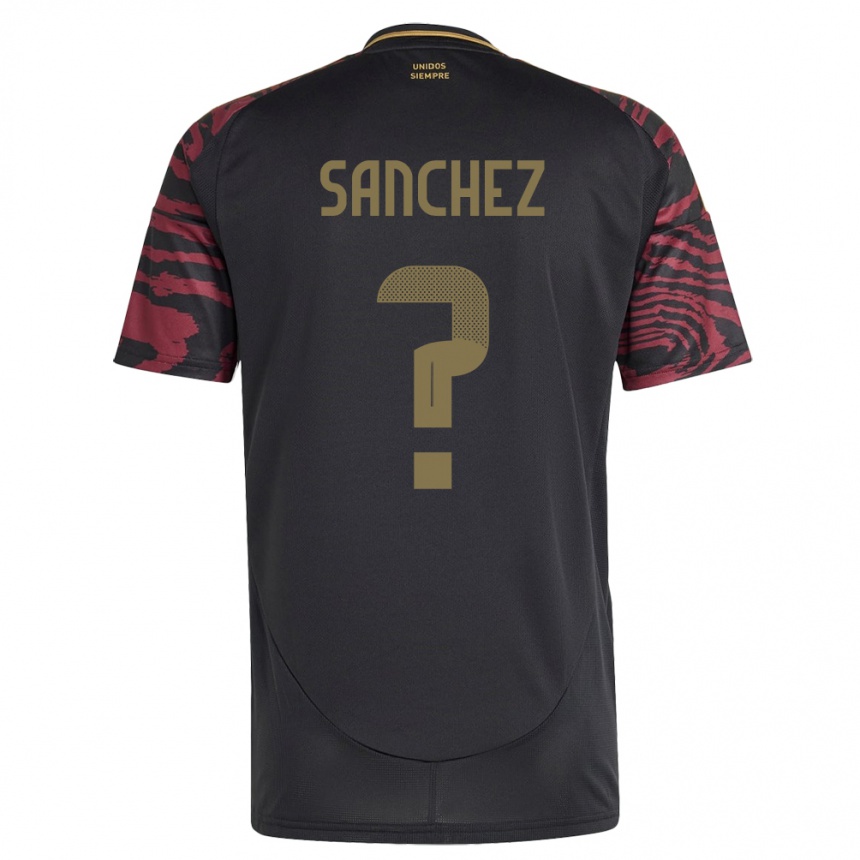 Herren Fußball Peru Sebastián Sánchez #0 Schwarz Auswärtstrikot Trikot 24-26 T-Shirt Luxemburg